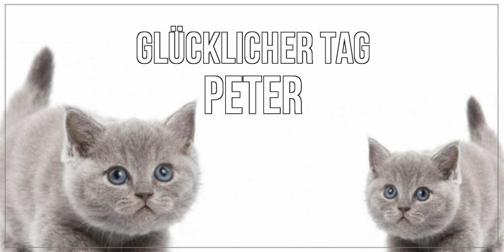 Открытка на каждый день с именем, Peter Glücklicher Tag открытка с котами Прикольная открытка с пожеланием онлайн скачать бесплатно 