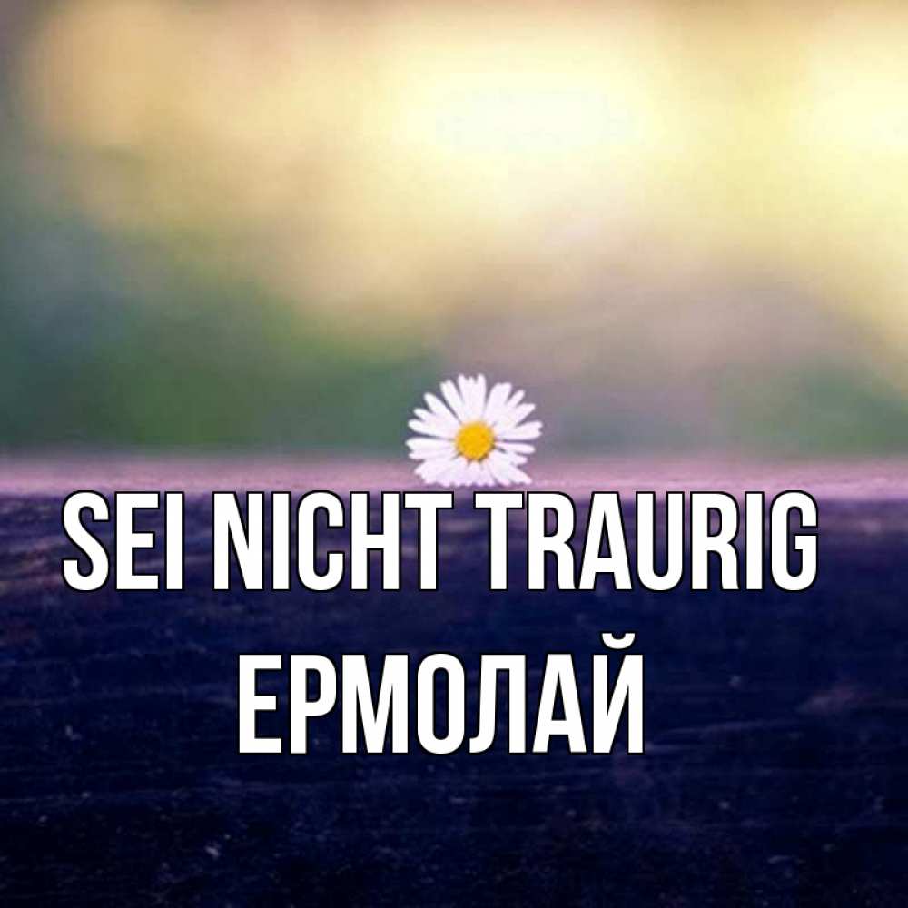 Открытка на каждый день с именем, Ермолай Sei nicht traurig красота Прикольная открытка с пожеланием онлайн скачать бесплатно 