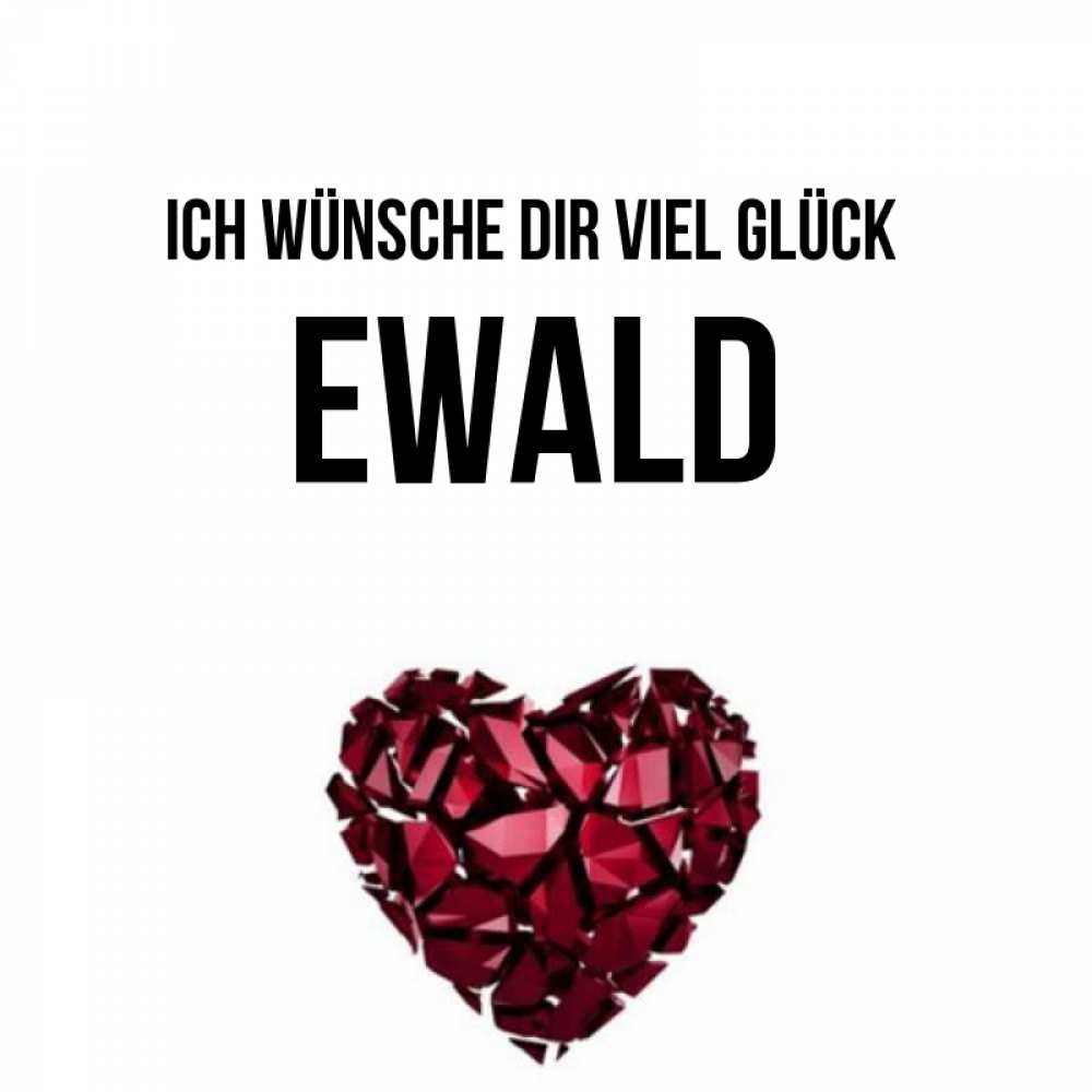 Открытка на каждый день с именем, Ewald Ich wünsche dir viel Glück бордовое из кристаллов  1 Прикольная открытка с пожеланием онлайн скачать бесплатно 