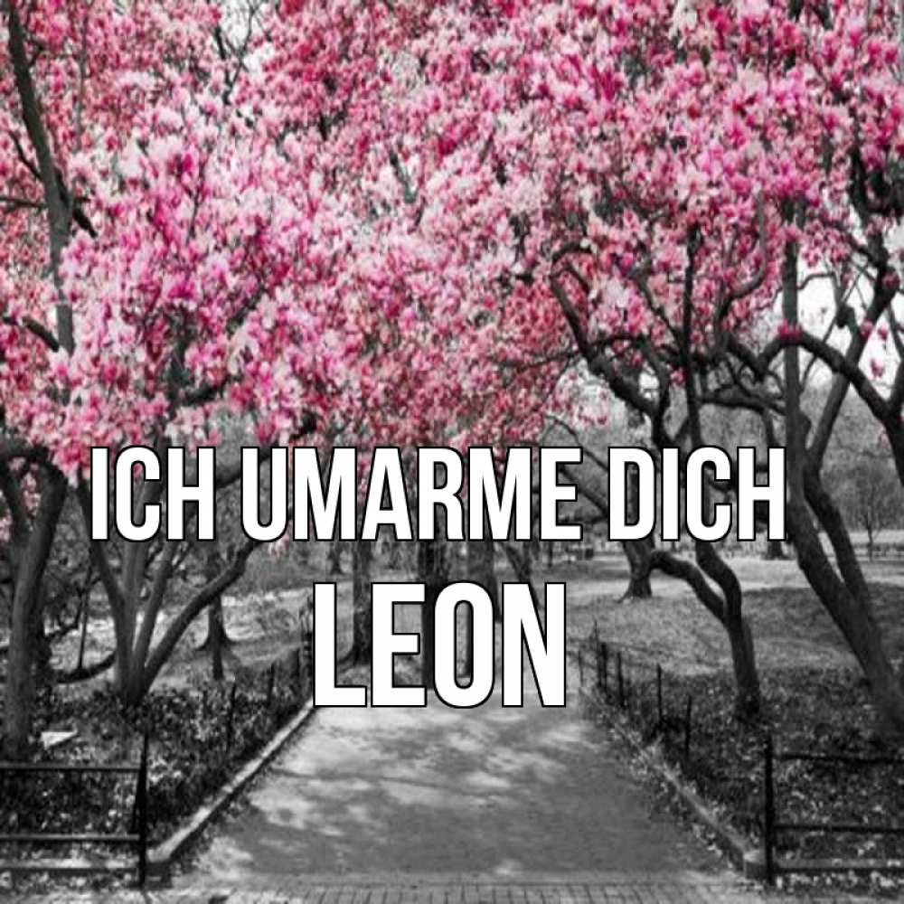 Открытка на каждый день с именем, Leon Ich umarme dich обработанное фото Прикольная открытка с пожеланием онлайн скачать бесплатно 