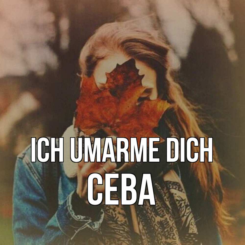 Открытка на каждый день с именем, Сева Ich umarme dich осеннее настроение и рыжая Прикольная открытка с пожеланием онлайн скачать бесплатно 