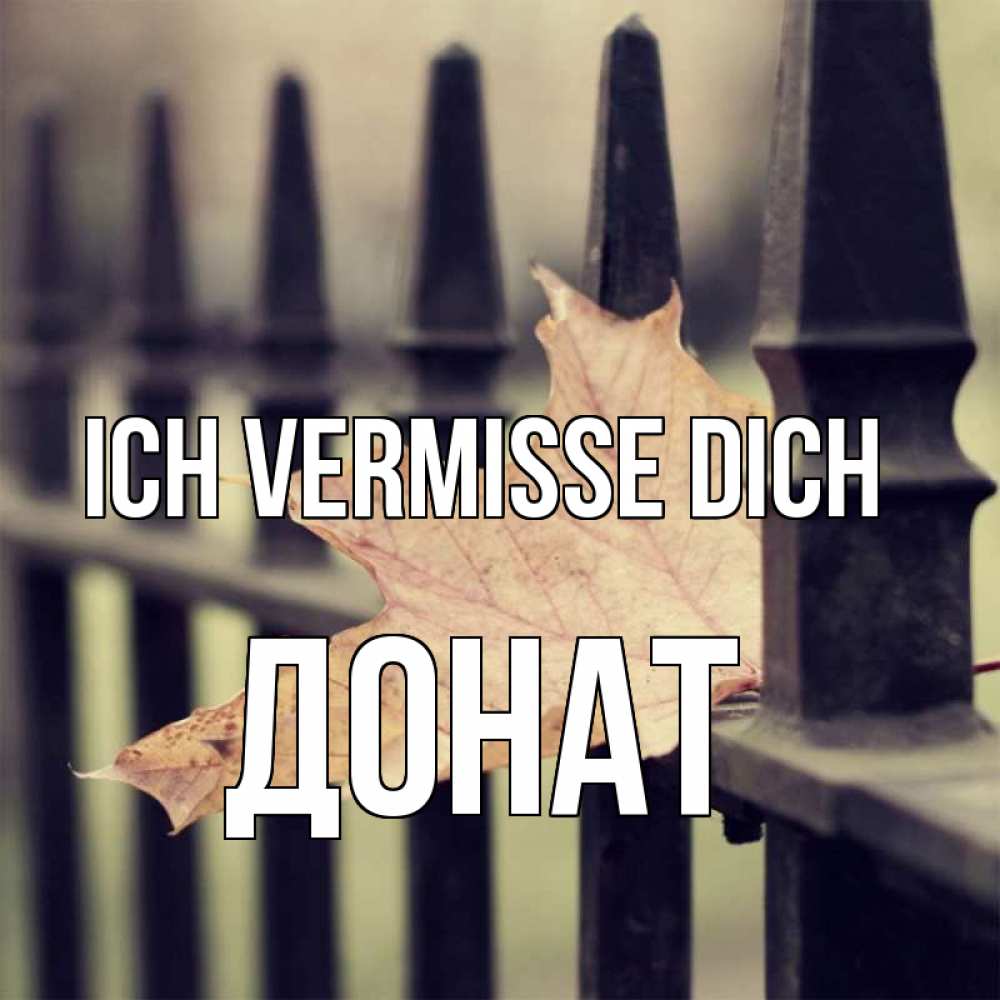 Открытка на каждый день с именем, Донат Ich vermisse dich очень скучно Прикольная открытка с пожеланием онлайн скачать бесплатно 
