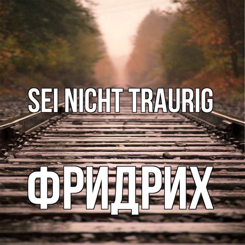 Открытка на каждый день с именем, Фридрих Sei nicht traurig лес и железная дорога Прикольная открытка с пожеланием онлайн скачать бесплатно 