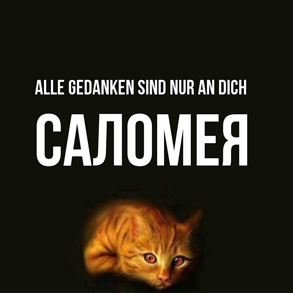 Открытка на каждый день с именем, Саломея Alle Gedanken sind nur an dich рыжий Прикольная открытка с пожеланием онлайн скачать бесплатно 