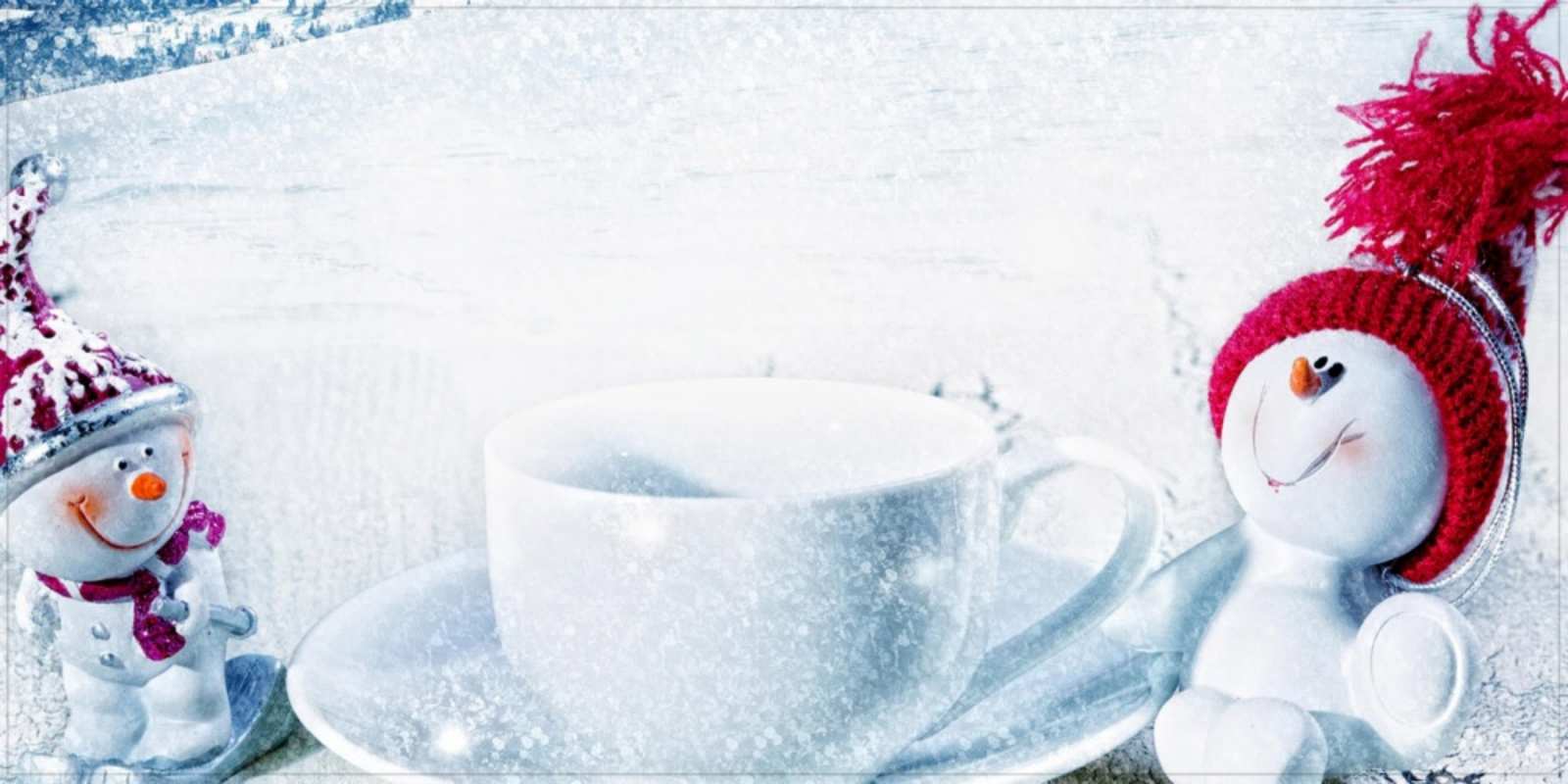 Открытка открытка со снеговиками чаша замерзшая Guten Morgen 