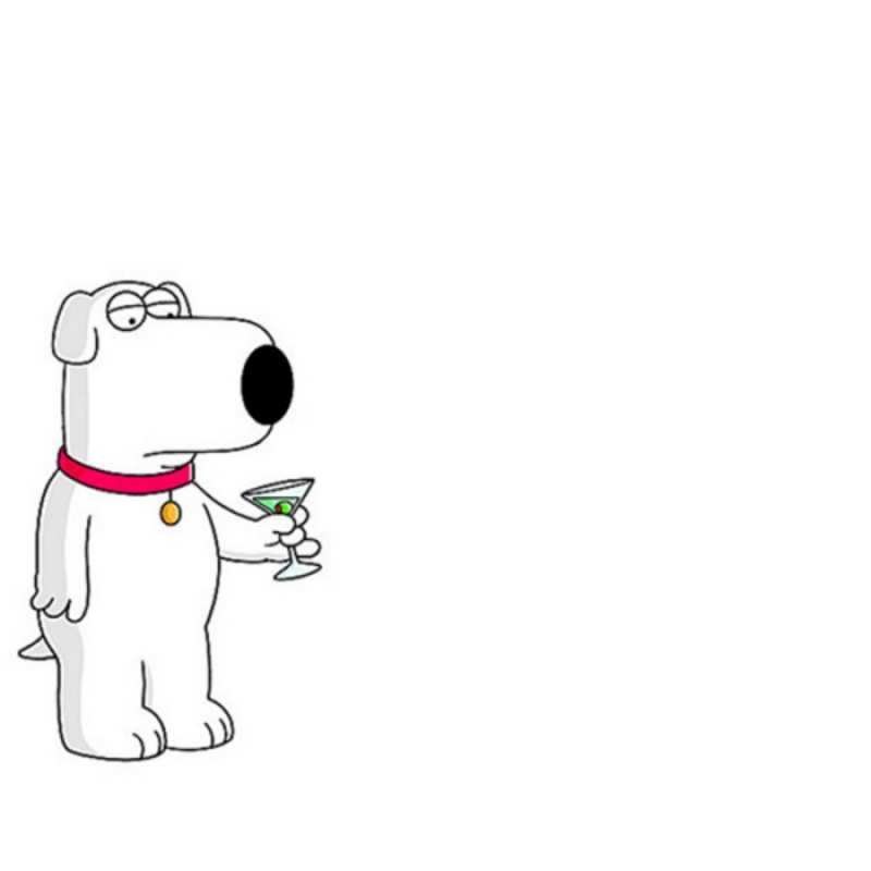 Открытка собака с рюмкой  герои мультфильмов белый пес  Guten Morgen 