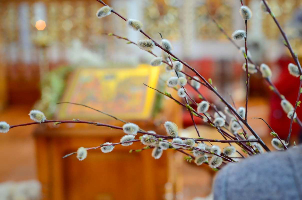 Открытка верба и икона  верба  Mit einem Palmsonntag 