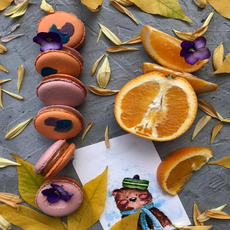 Открытка печенюхи и апельсин  не болейте  Gute Besserung 