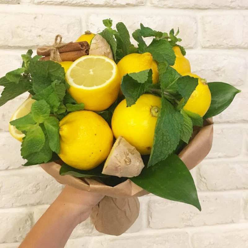 Открытка лимоны и мята  витамины  Gute Besserung 