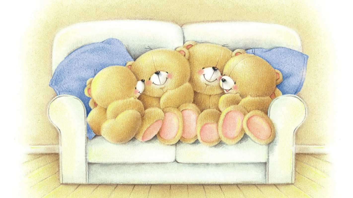 Открытка семья медведей  с днем семьи   Mit dem Familientag 