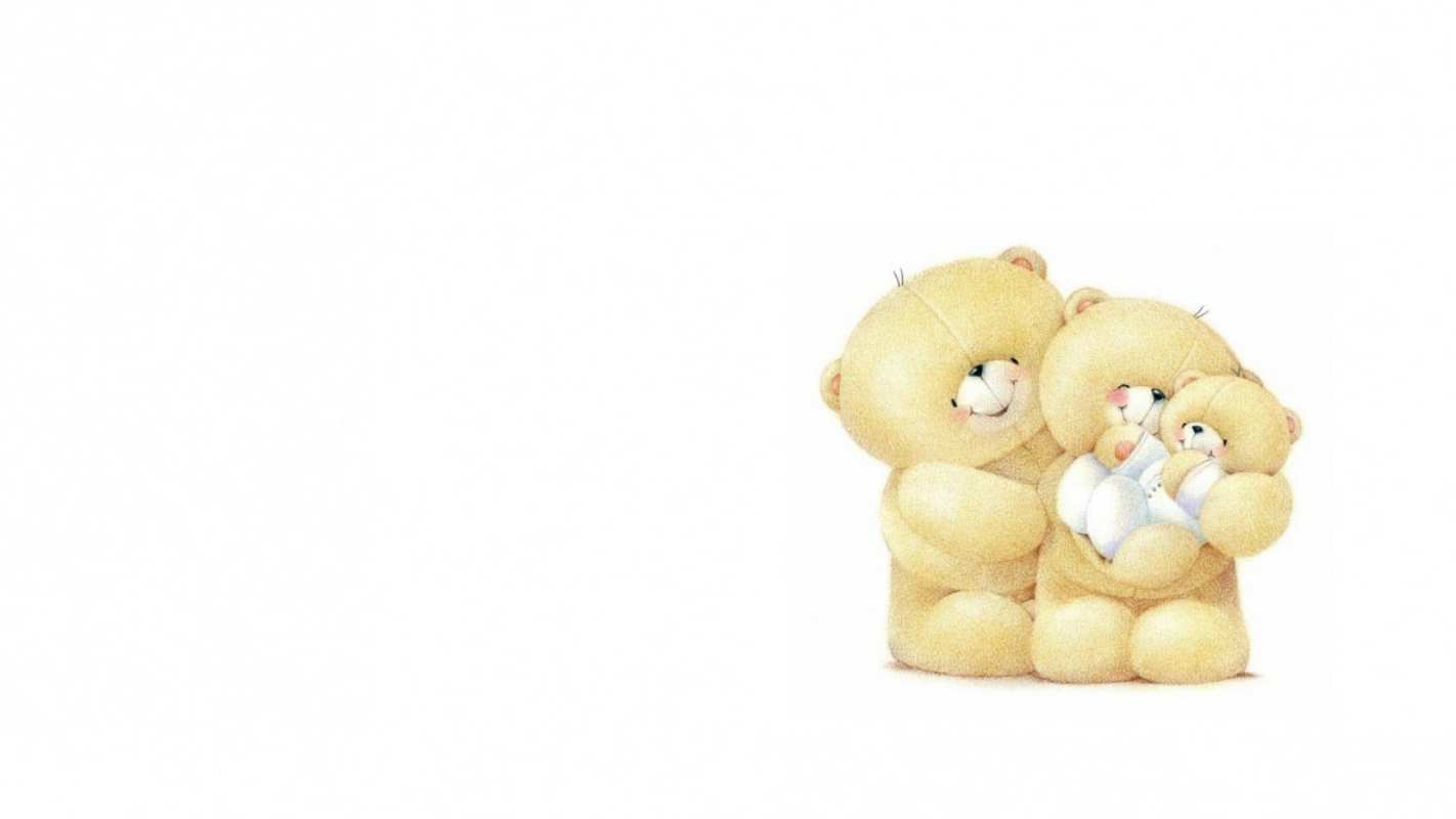 Открытка семья плюшевых медведей  с днем семьи   Mit dem Familientag 