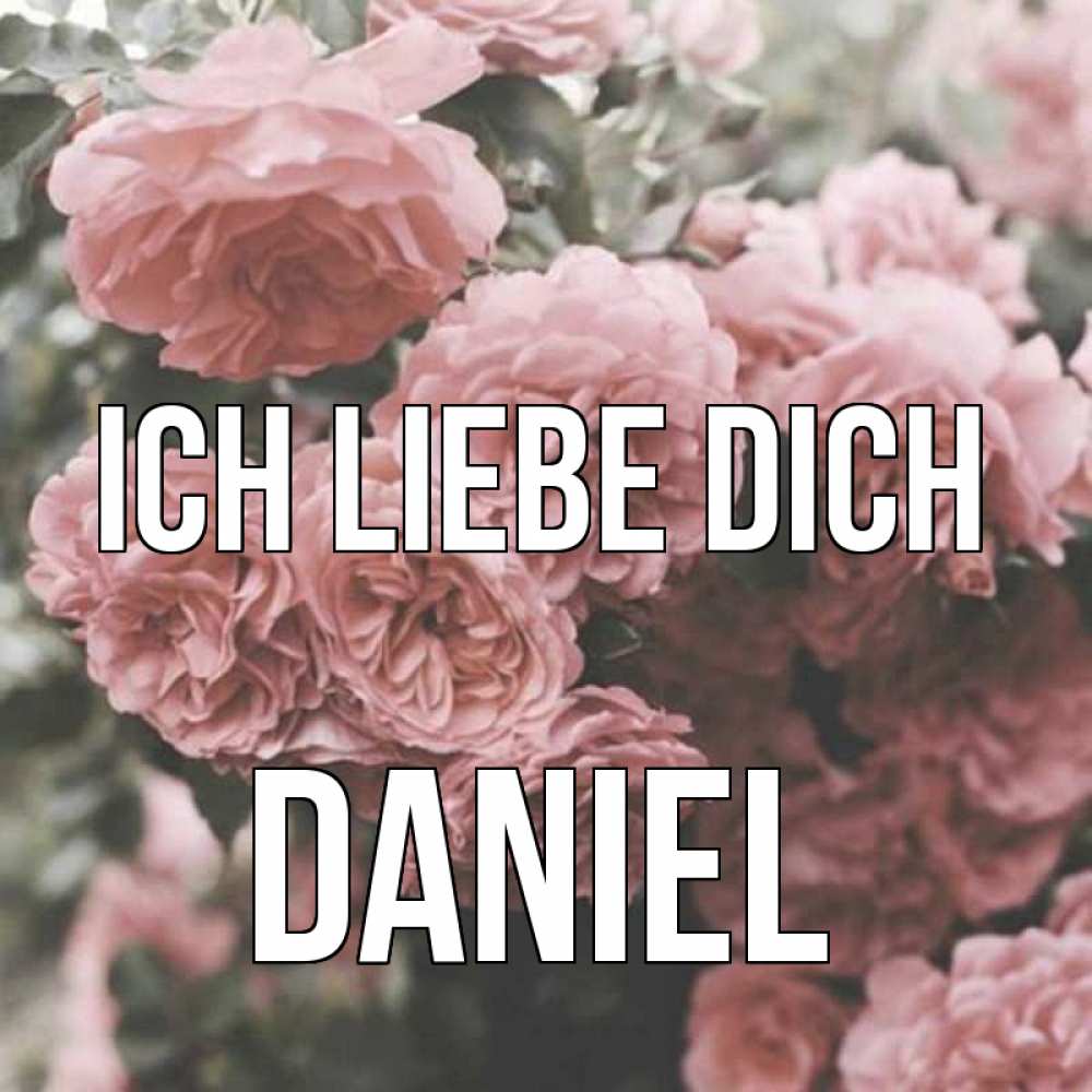 Открытка на каждый день с именем, Daniel Ich liebe dich розы 3 Прикольная открытка с пожеланием онлайн скачать бесплатно 