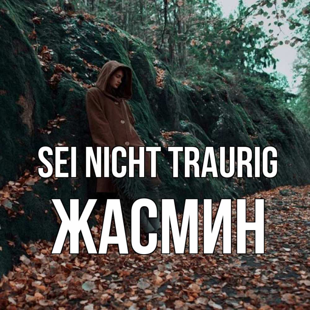 Открытка на каждый день с именем, Жасмин Sei nicht traurig осенний лес Прикольная открытка с пожеланием онлайн скачать бесплатно 