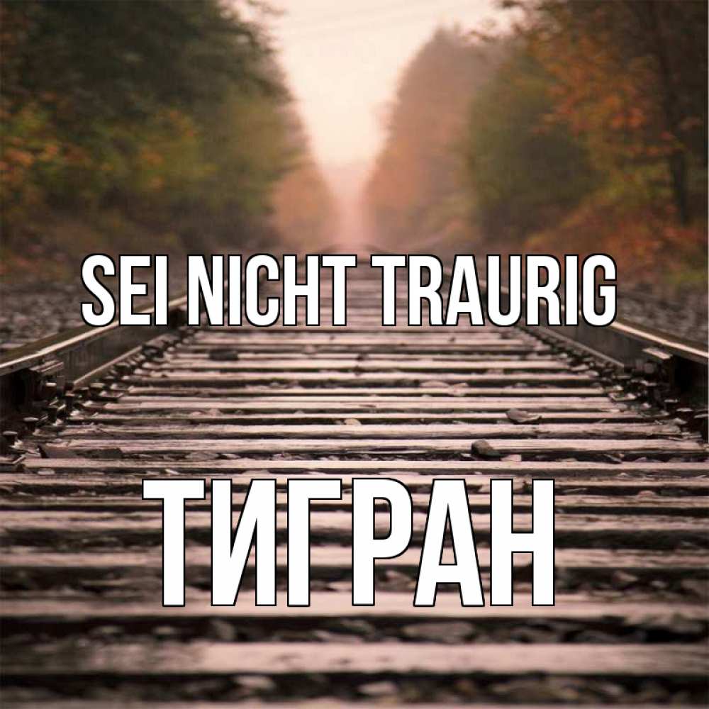 Открытка на каждый день с именем, Тигран Sei nicht traurig лес и железная дорога Прикольная открытка с пожеланием онлайн скачать бесплатно 