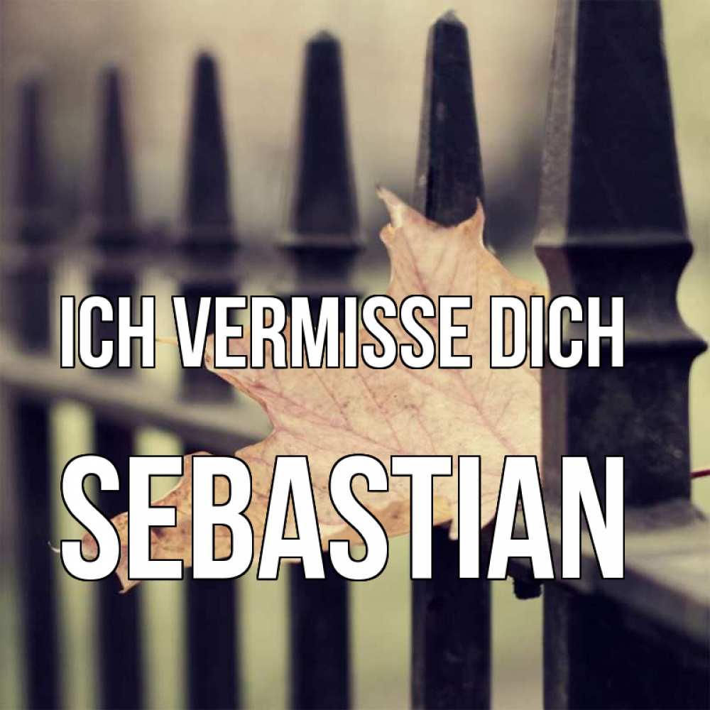 Открытка на каждый день с именем, Sebastian Ich vermisse dich очень скучно Прикольная открытка с пожеланием онлайн скачать бесплатно 