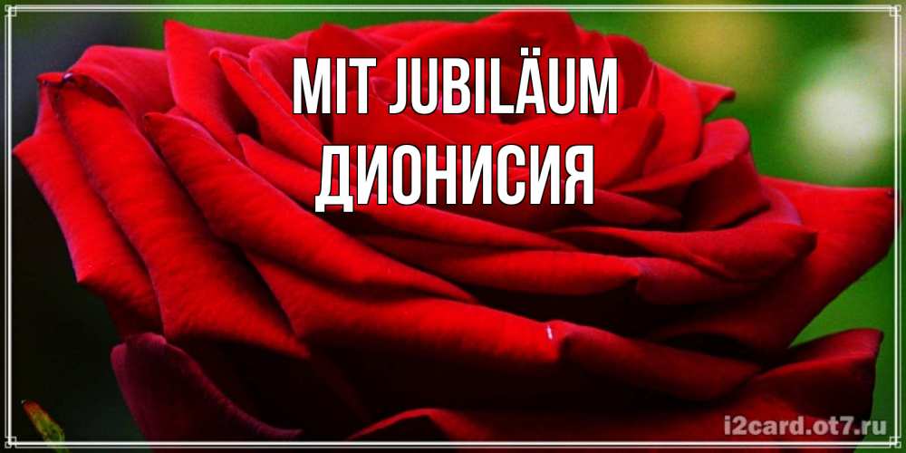 Открытка на каждый день с именем, Дионисия Mit Jubiläum розочка очень красивая Прикольная открытка с пожеланием онлайн скачать бесплатно 
