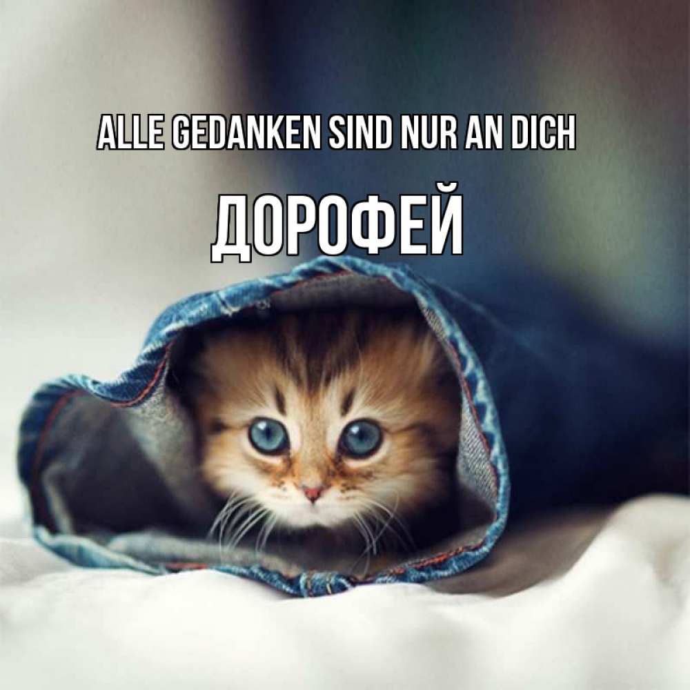 Открытка на каждый день с именем, Дорофей Alle Gedanken sind nur an dich мне без тебя плохо Прикольная открытка с пожеланием онлайн скачать бесплатно 