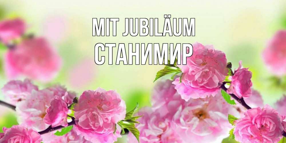 Открытка на каждый день с именем, Станимир Mit Jubiläum веточки с цветками Прикольная открытка с пожеланием онлайн скачать бесплатно 