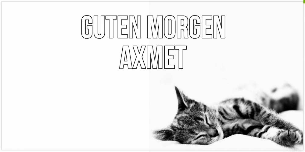 Открытка на каждый день с именем, Ахмет Guten Morgen котуся Прикольная открытка с пожеланием онлайн скачать бесплатно 