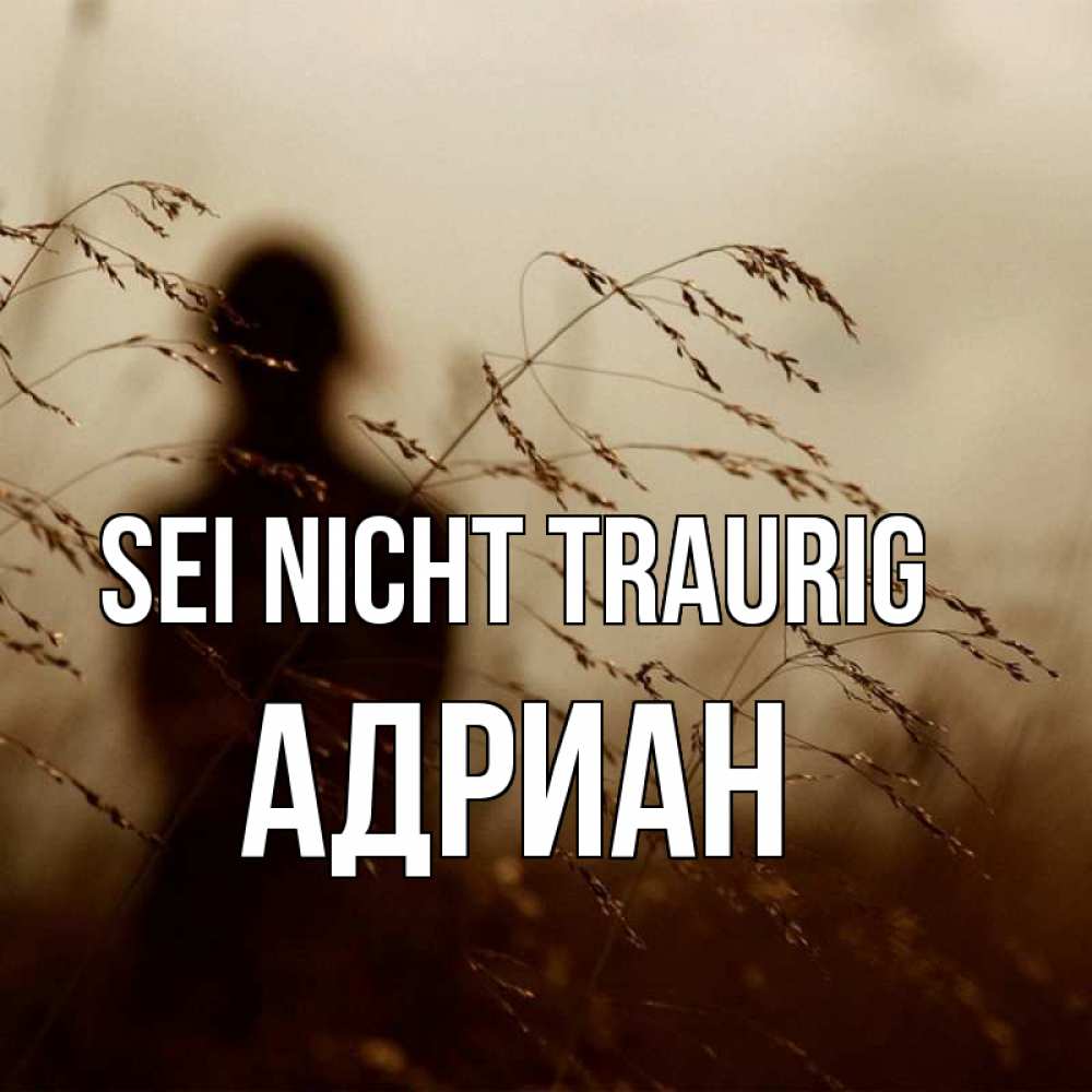 Открытка на каждый день с именем, Адриан Sei nicht traurig грусть Прикольная открытка с пожеланием онлайн скачать бесплатно 