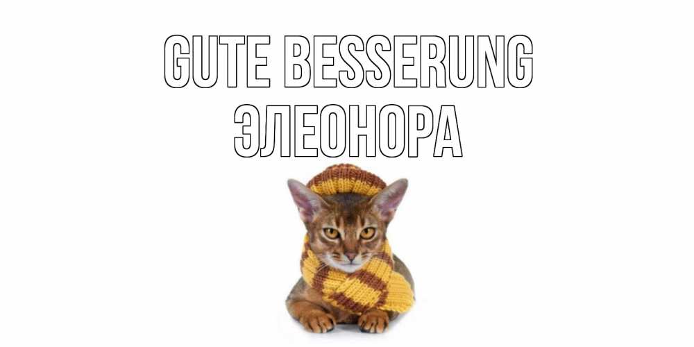 Открытка на каждый день с именем, Элеонора Gute Besserung родные не болейте Прикольная открытка с пожеланием онлайн скачать бесплатно 