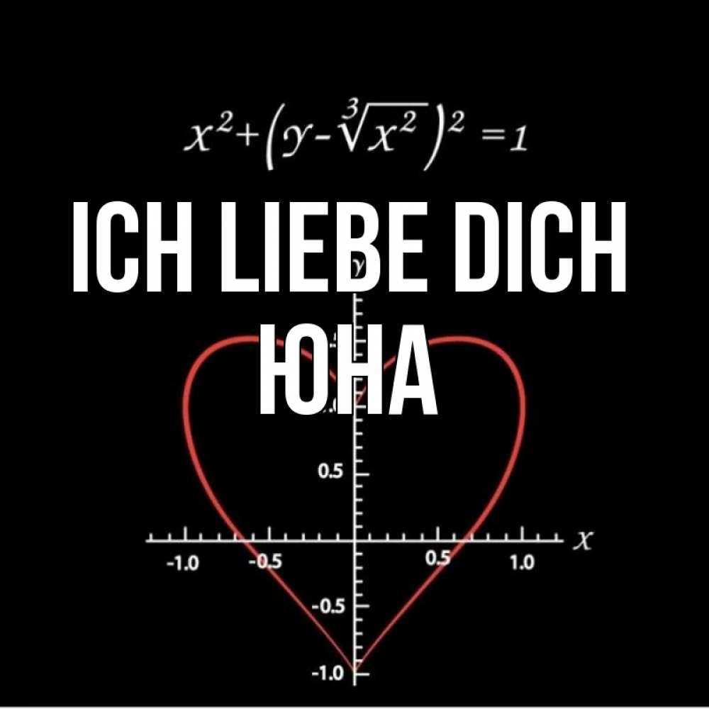 Открытка на каждый день с именем, Юна Ich liebe dich сердечная формула Прикольная открытка с пожеланием онлайн скачать бесплатно 