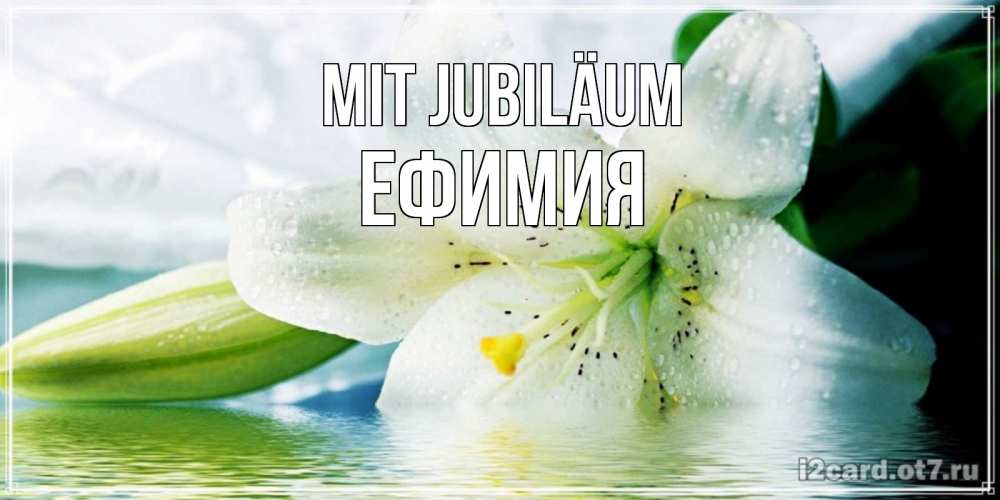 Открытка на каждый день с именем, Ефимия Mit Jubiläum лилия на открытке ко дню рождения Прикольная открытка с пожеланием онлайн скачать бесплатно 
