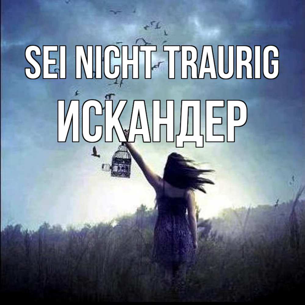 Открытка на каждый день с именем, Искандер Sei nicht traurig на волю Прикольная открытка с пожеланием онлайн скачать бесплатно 