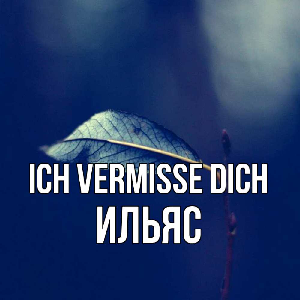 Открытка на каждый день с именем, Ильяс Ich vermisse dich одна ветка 1 Прикольная открытка с пожеланием онлайн скачать бесплатно 