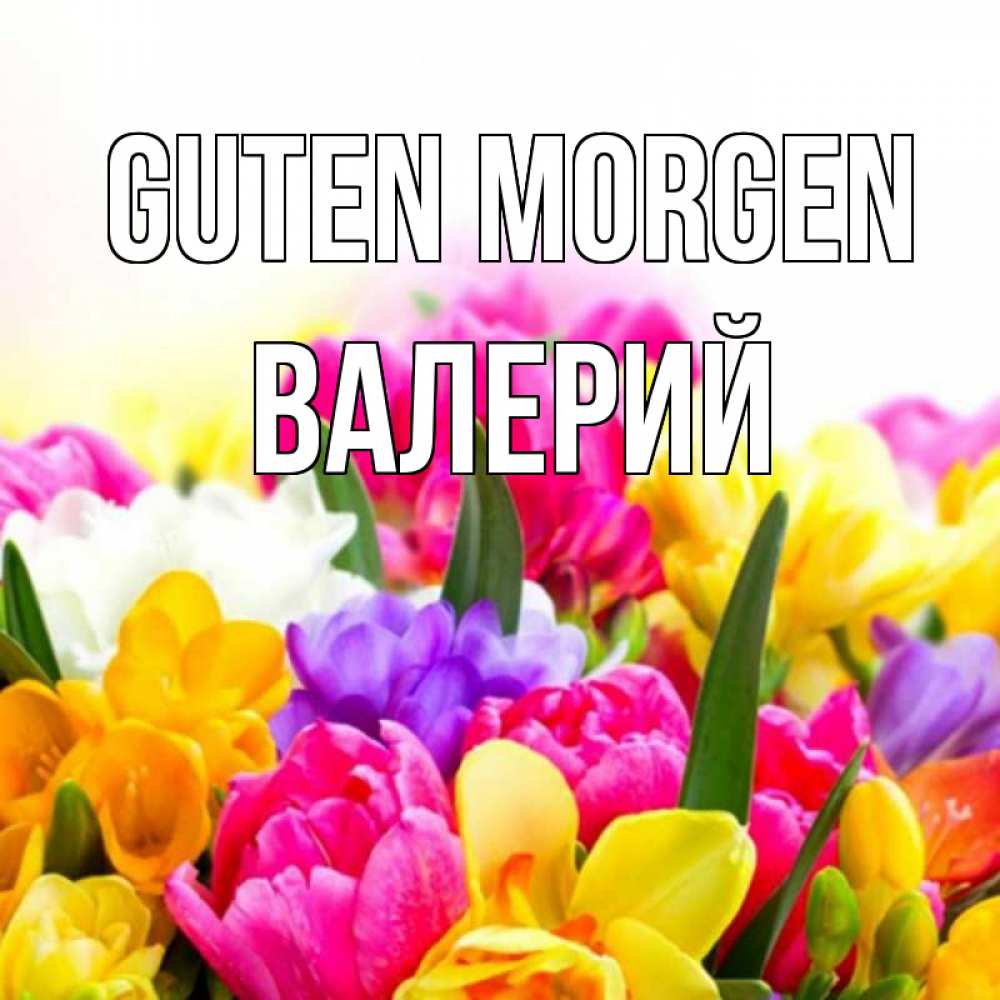 Открытка на каждый день с именем, Валерий Guten Morgen создать открытку со свое подписью Прикольная открытка с пожеланием онлайн скачать бесплатно 