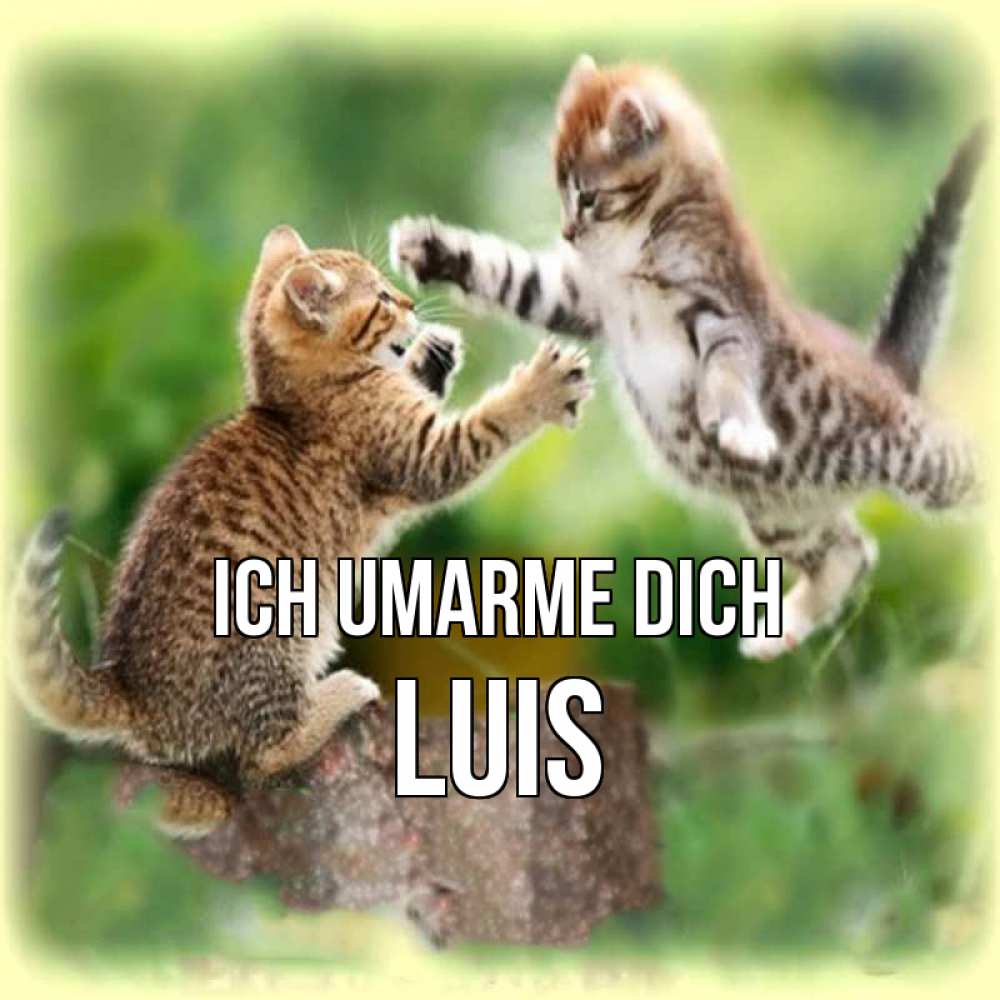Открытка на каждый день с именем, Luis Ich umarme dich игры котят Прикольная открытка с пожеланием онлайн скачать бесплатно 