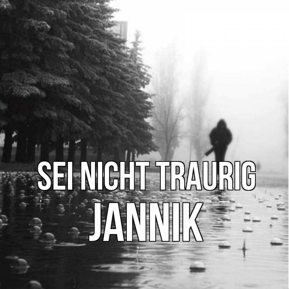 Открытка на каждый день с именем, Jannik Sei nicht traurig улица под дождем Прикольная открытка с пожеланием онлайн скачать бесплатно 