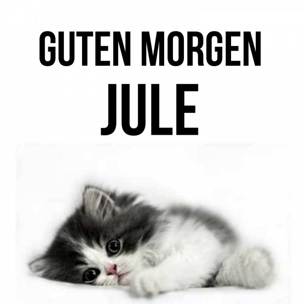 Открытка на каждый день с именем, Jule Guten Morgen кот лапки Прикольная открытка с пожеланием онлайн скачать бесплатно 