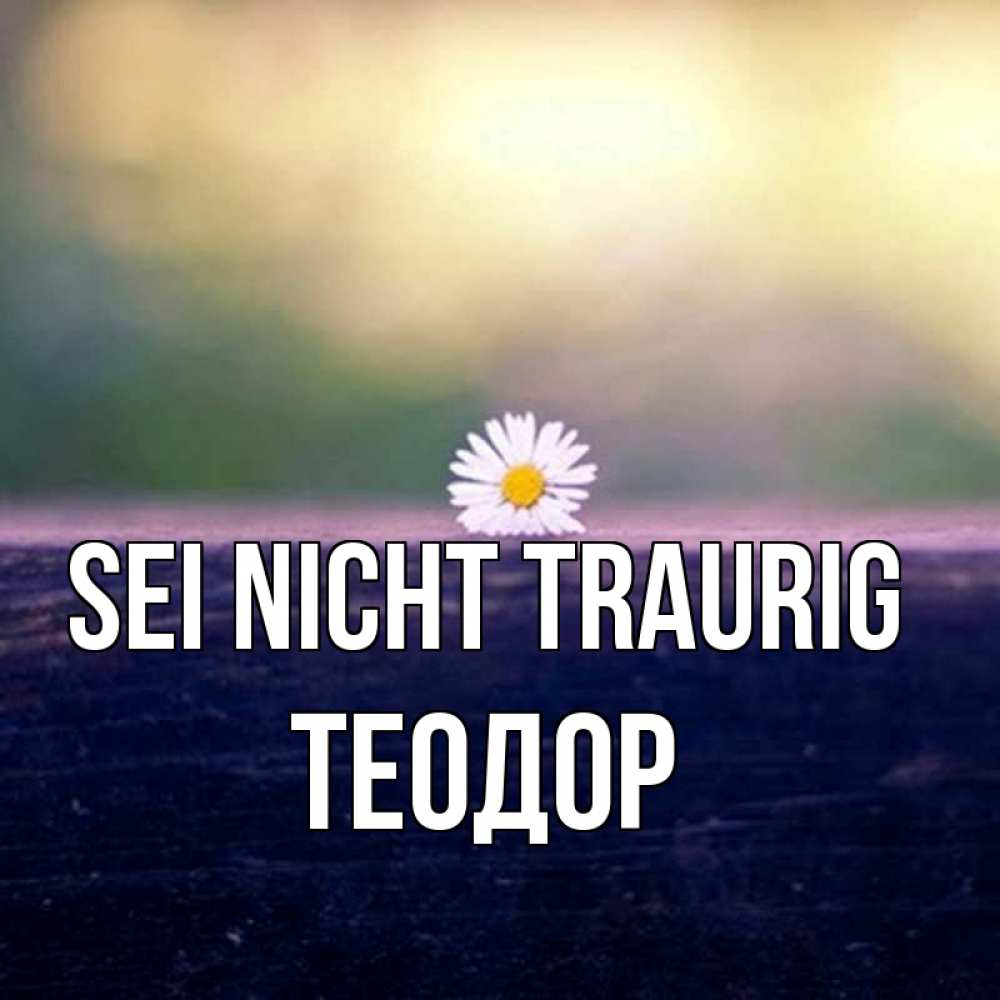 Открытка на каждый день с именем, Теодор Sei nicht traurig красота Прикольная открытка с пожеланием онлайн скачать бесплатно 