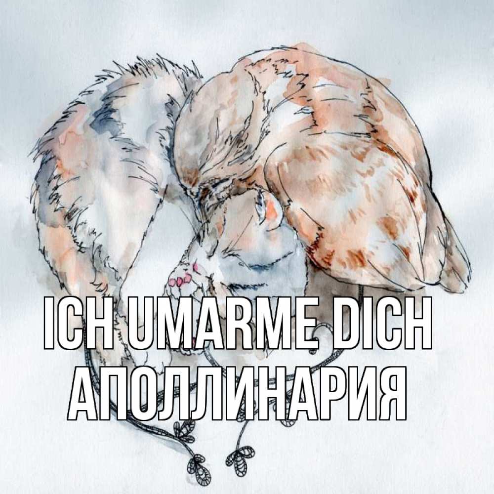 Открытка на каждый день с именем, Аполлинария Ich umarme dich можно быть вместе даже когда очень разные Прикольная открытка с пожеланием онлайн скачать бесплатно 
