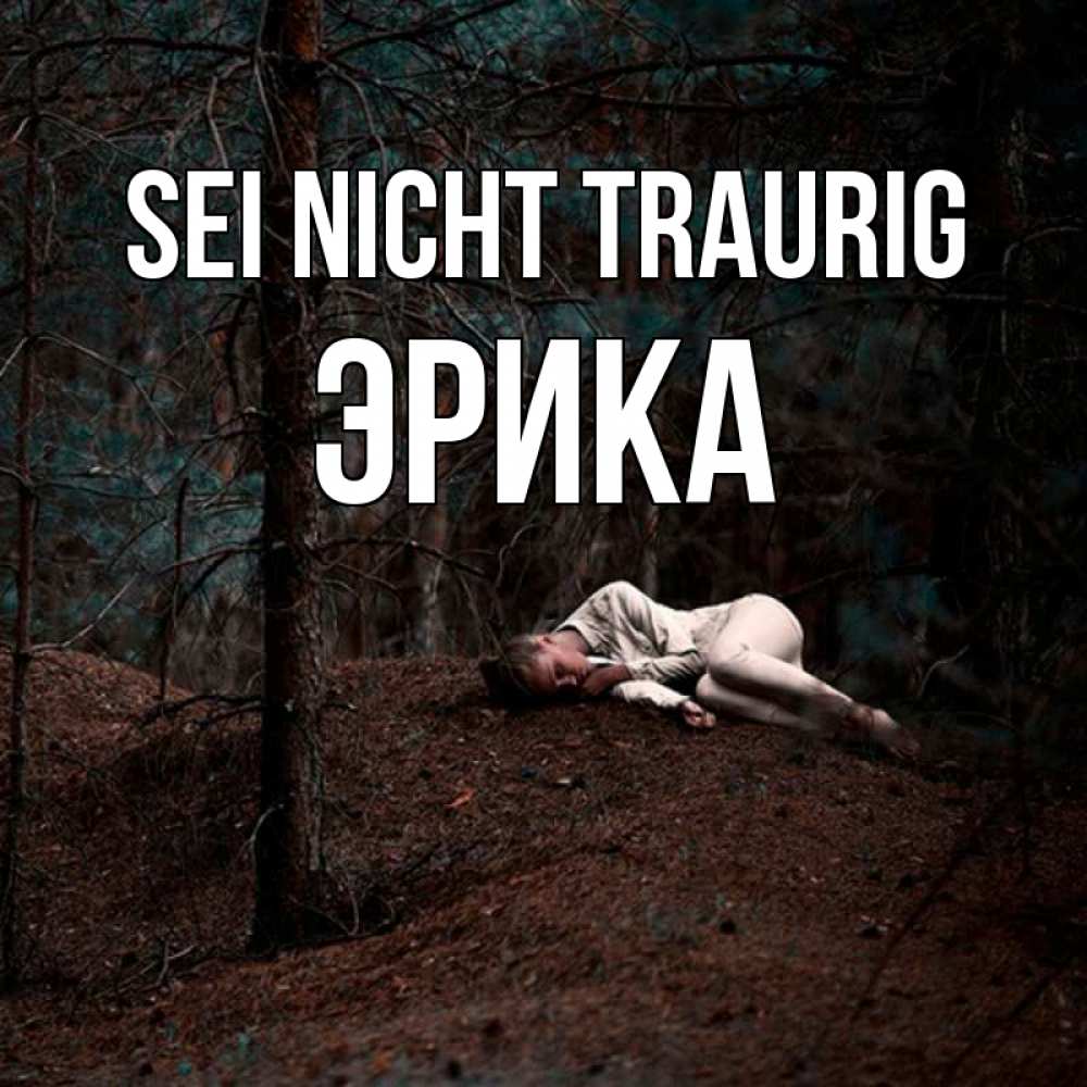Открытка на каждый день с именем, Эрика Sei nicht traurig лес Прикольная открытка с пожеланием онлайн скачать бесплатно 