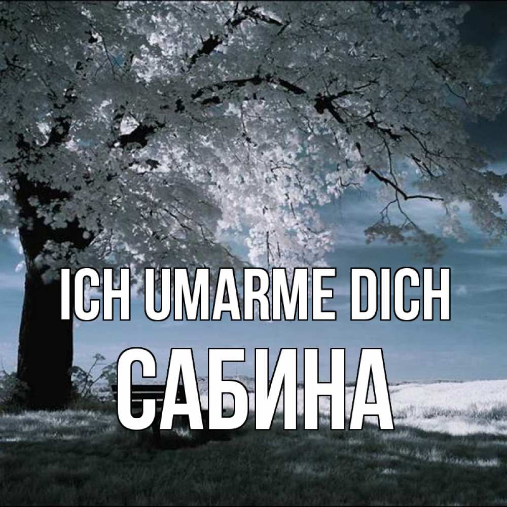 Открытка на каждый день с именем, Сабина Ich umarme dich дерево Прикольная открытка с пожеланием онлайн скачать бесплатно 