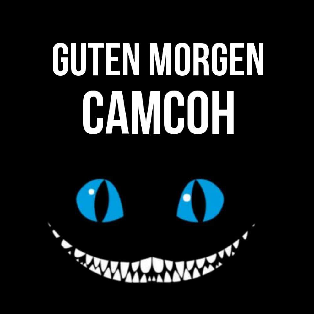 Открытка на каждый день с именем, Самсон Guten Morgen голубые глаза и зубки Прикольная открытка с пожеланием онлайн скачать бесплатно 