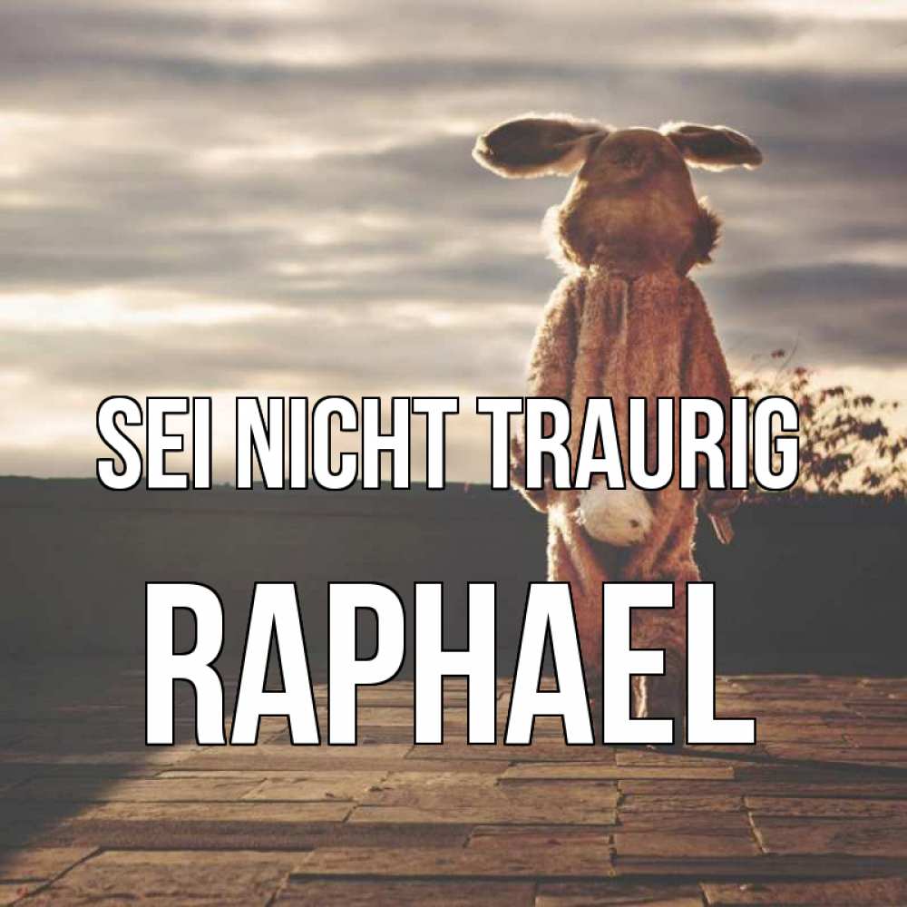 Открытка на каждый день с именем, Raphael Sei nicht traurig со спины Прикольная открытка с пожеланием онлайн скачать бесплатно 