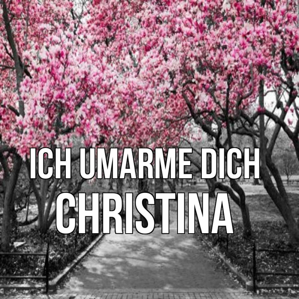 Открытка на каждый день с именем, Christina Ich umarme dich обработанное фото Прикольная открытка с пожеланием онлайн скачать бесплатно 