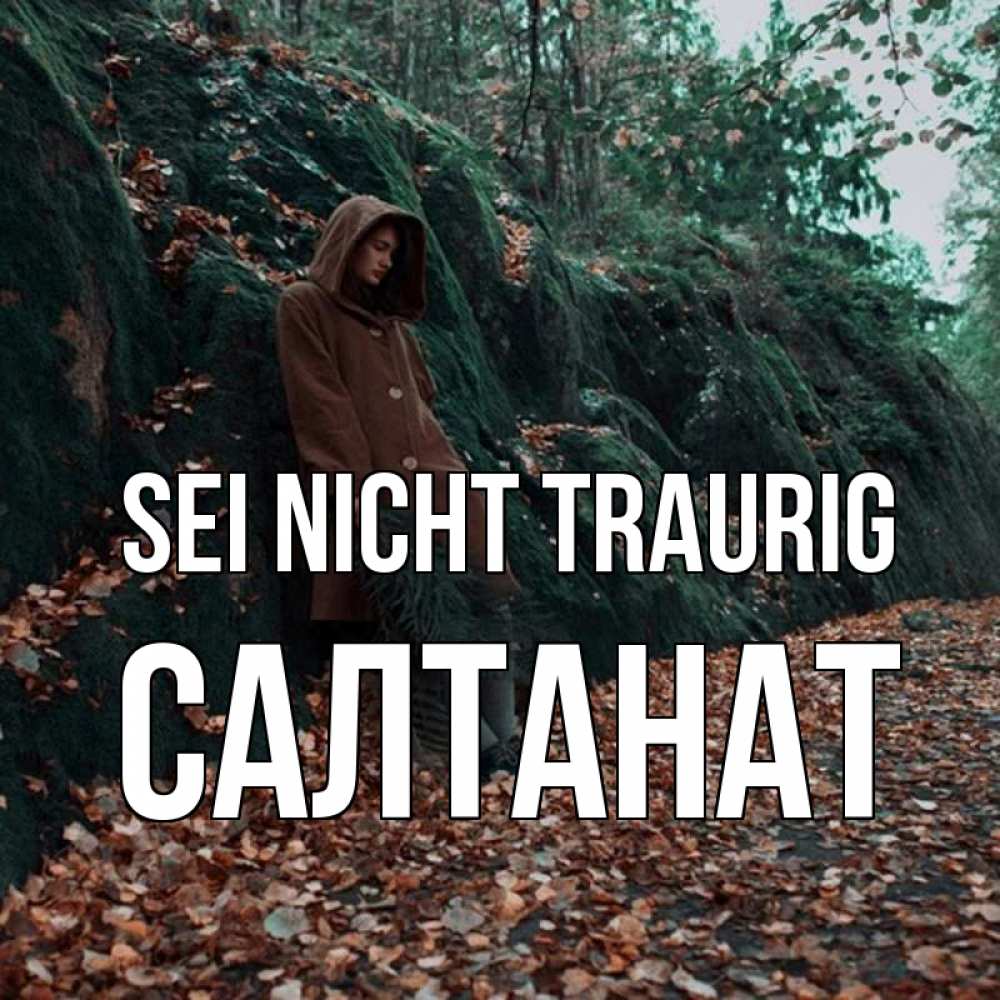 Открытка на каждый день с именем, Салтанат Sei nicht traurig осенний лес Прикольная открытка с пожеланием онлайн скачать бесплатно 