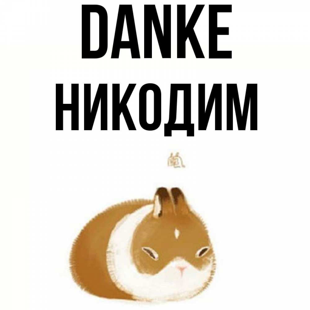 Открытка на каждый день с именем, Никодим Danke коричнево белый домашний питомец Прикольная открытка с пожеланием онлайн скачать бесплатно 