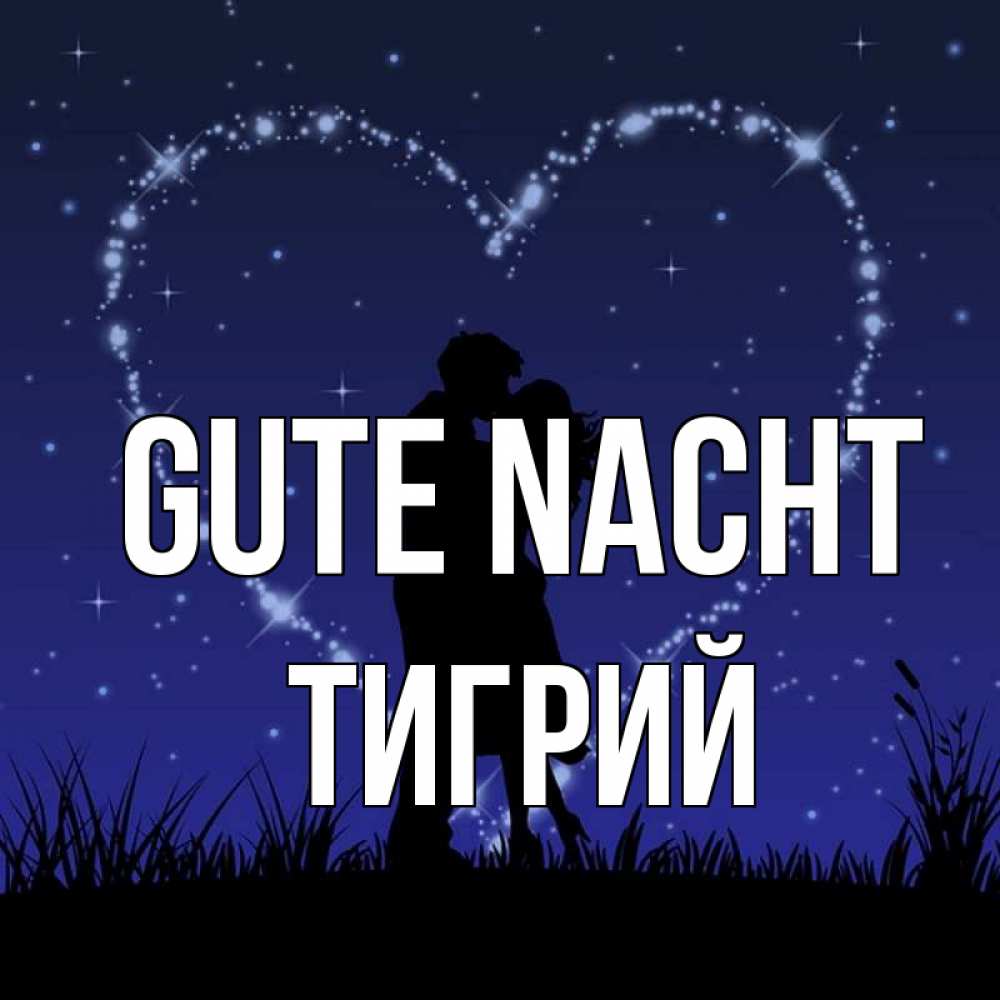 Открытка на каждый день с именем, Тигрий Gute Nacht сладких снов Прикольная открытка с пожеланием онлайн скачать бесплатно 