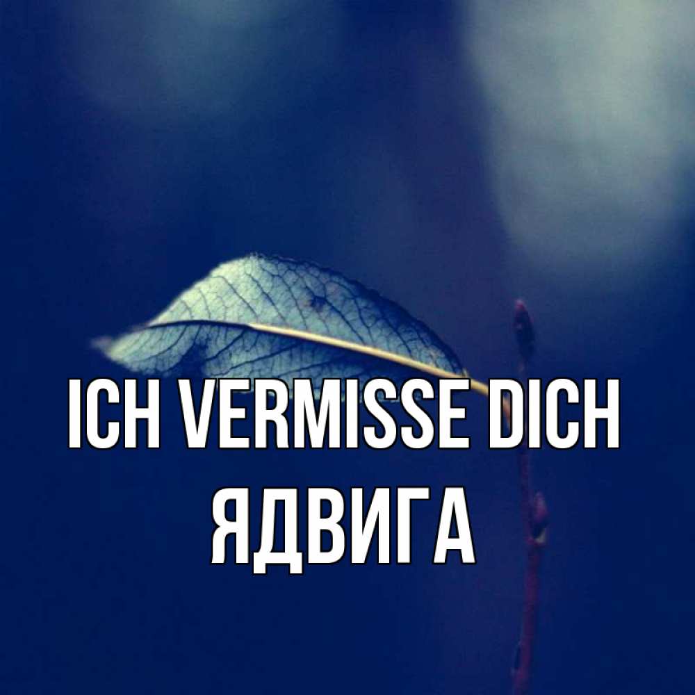 Открытка на каждый день с именем, Ядвига Ich vermisse dich одна ветка 1 Прикольная открытка с пожеланием онлайн скачать бесплатно 