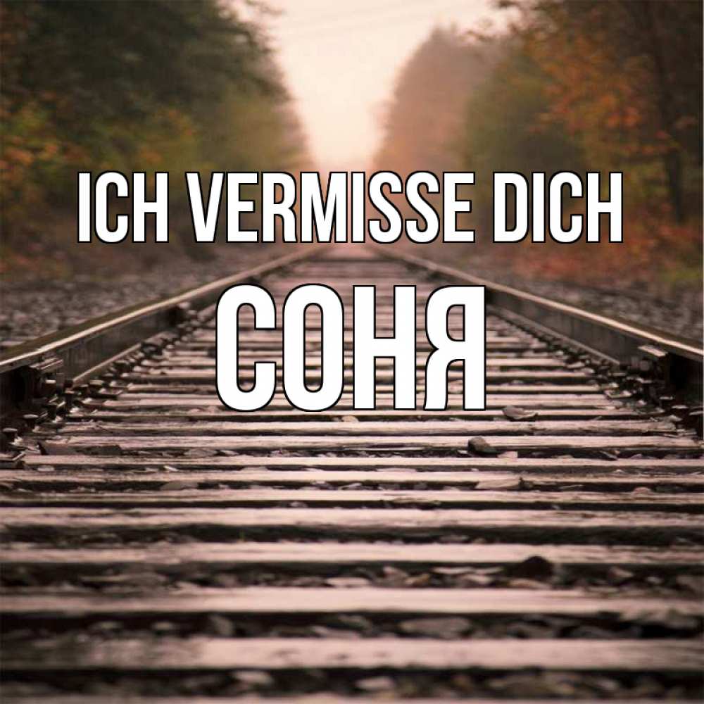 Открытка на каждый день с именем, Соня Ich vermisse dich приезжай Прикольная открытка с пожеланием онлайн скачать бесплатно 