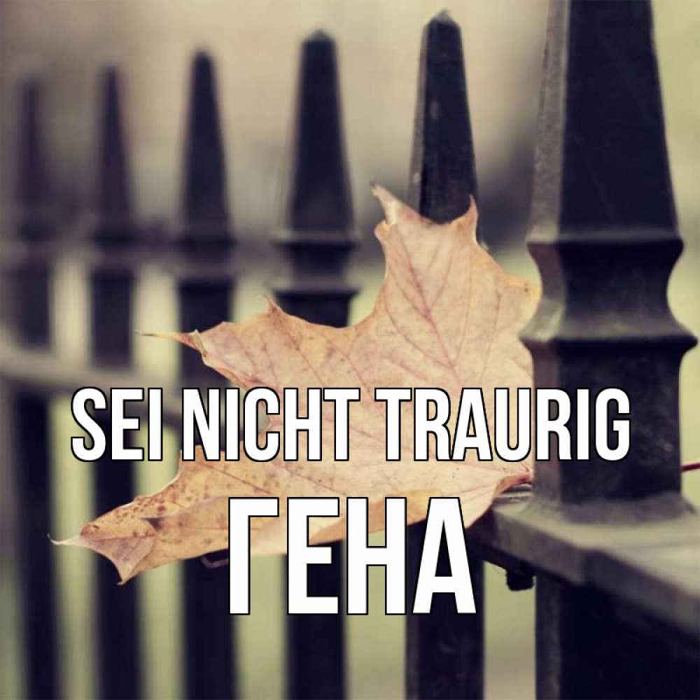 Открытка на каждый день с именем, Гена Sei nicht traurig лист клена Прикольная открытка с пожеланием онлайн скачать бесплатно 