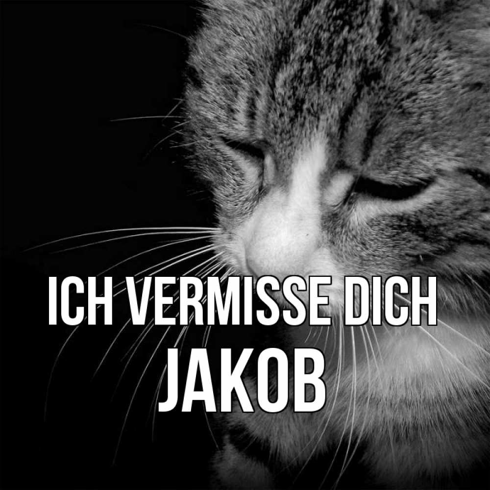 Открытка на каждый день с именем, Jakob Ich vermisse dich мне скучно Прикольная открытка с пожеланием онлайн скачать бесплатно 