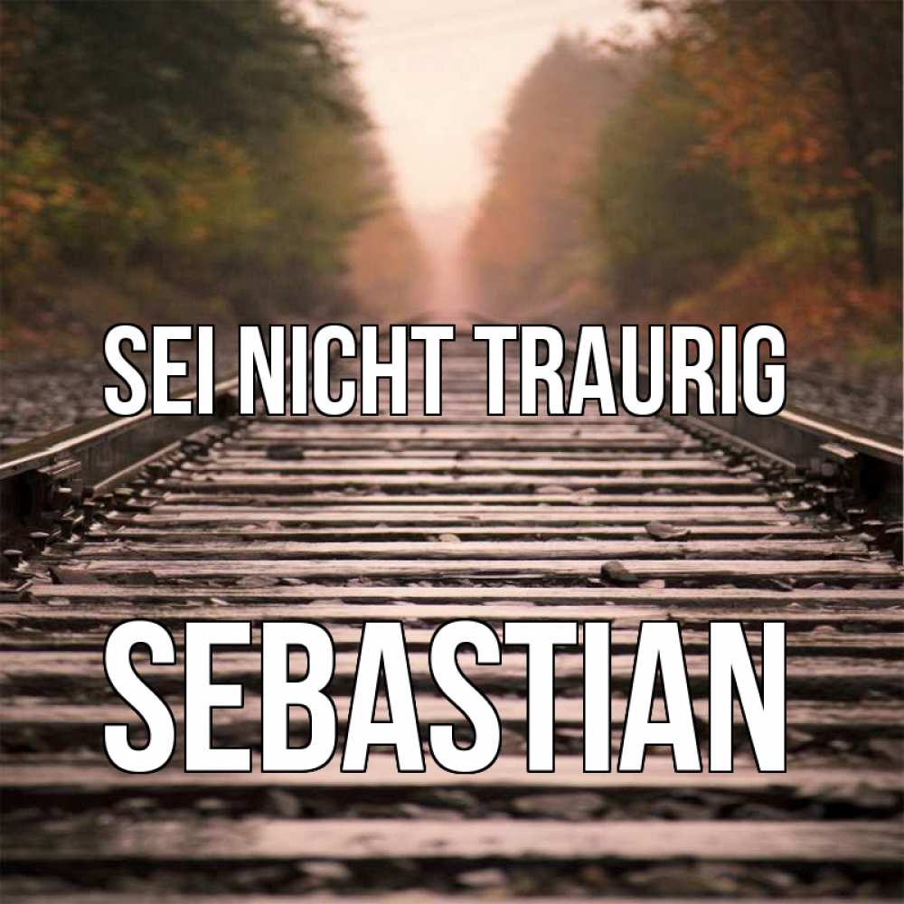 Открытка на каждый день с именем, Sebastian Sei nicht traurig лес и железная дорога Прикольная открытка с пожеланием онлайн скачать бесплатно 