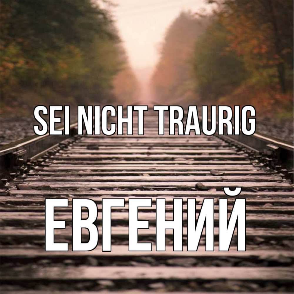 Открытка на каждый день с именем, Евгений Sei nicht traurig лес и железная дорога Прикольная открытка с пожеланием онлайн скачать бесплатно 
