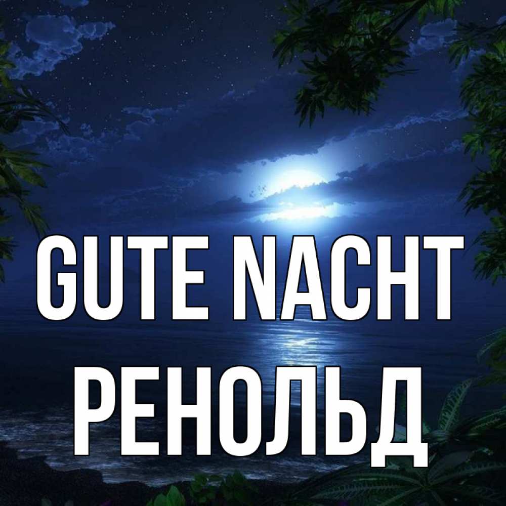 Открытка на каждый день с именем, Ренольд Gute Nacht тропический остров Прикольная открытка с пожеланием онлайн скачать бесплатно 